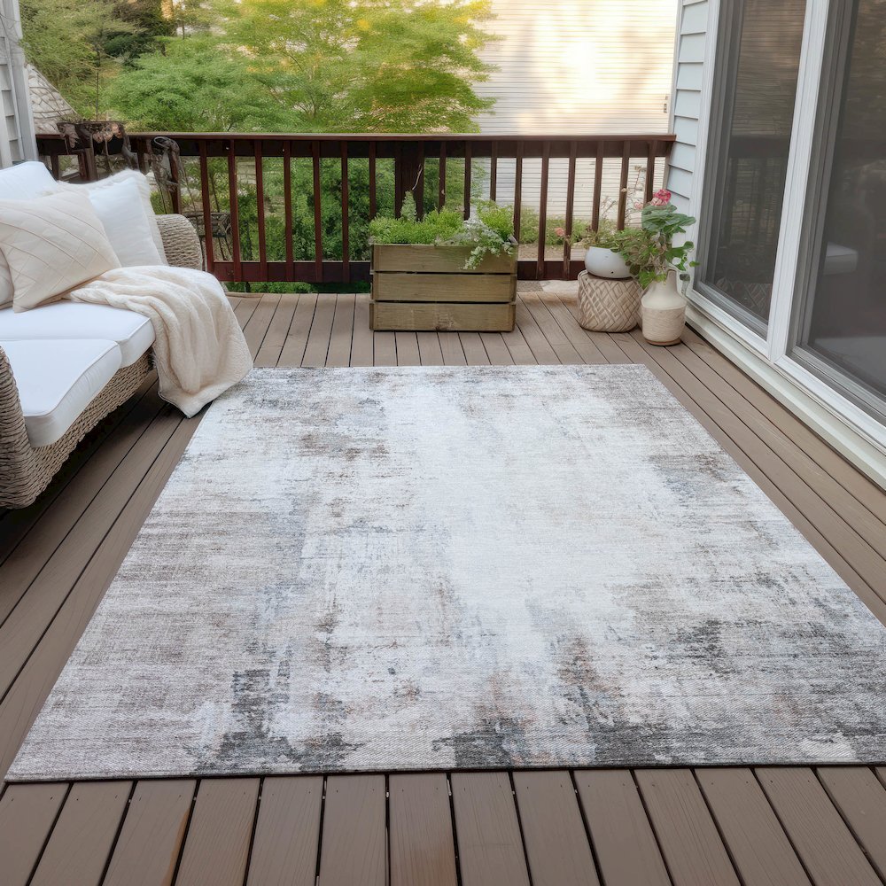 Machine Washable Indoor/Outdoor Chantille ACN2171 Taupe 2'6" x 3'10" Rug