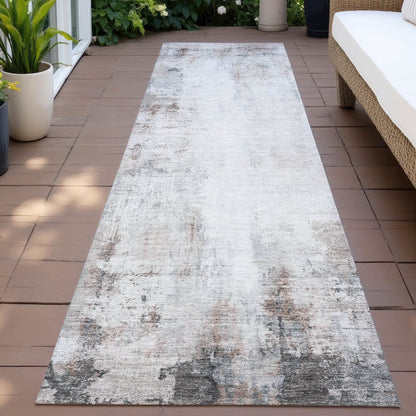 Machine Washable Indoor/Outdoor Chantille ACN2171 Taupe 2'3" x 7'6" Runner Rug