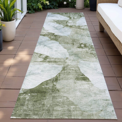 Machine Washable Indoor/Outdoor Chantille ACN2172 Aloe 2'3" x 7'6" Runner Rug