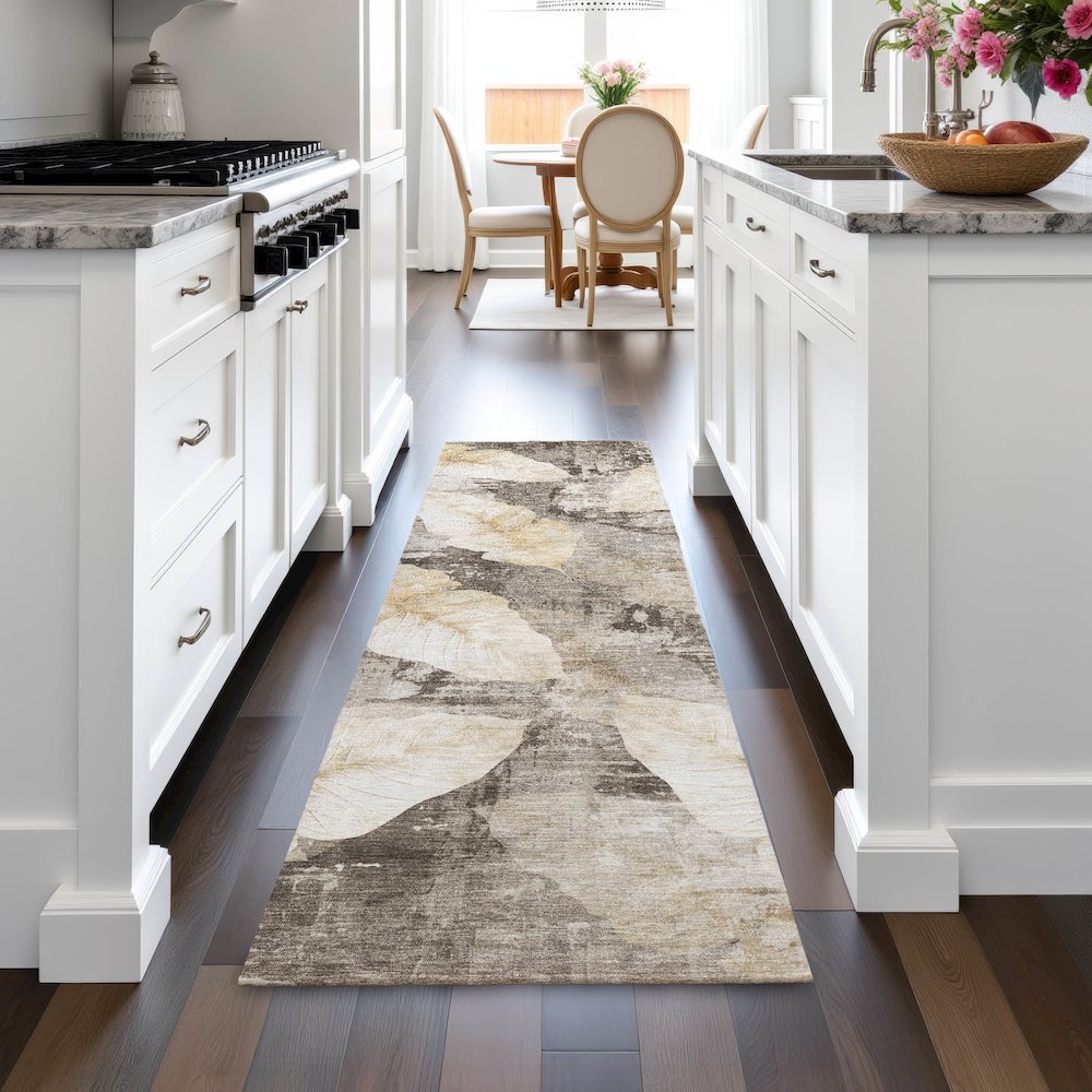 Machine Washable Indoor/Outdoor Chantille ACN2172 Brown 2'3" x 7'6" Runner Rug