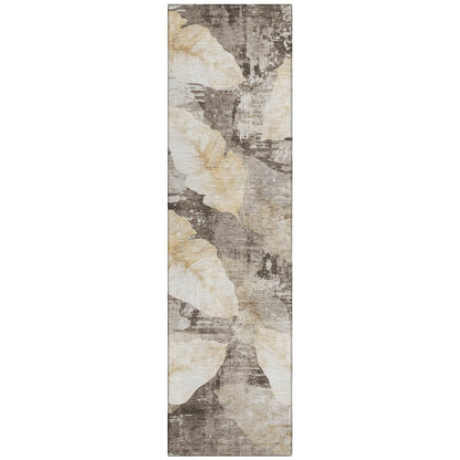 Machine Washable Indoor/Outdoor Chantille ACN2172 Brown 2'3" x 7'6" Runner Rug