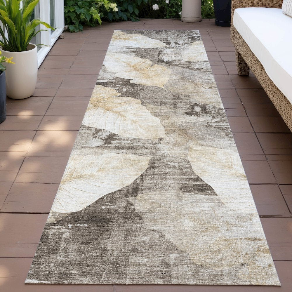 Machine Washable Indoor/Outdoor Chantille ACN2172 Brown 2'3" x 7'6" Runner Rug