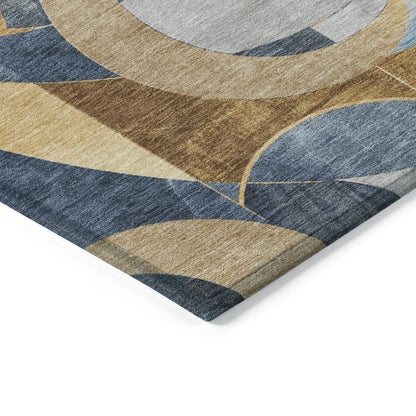 Machine Washable Indoor/Outdoor Chantille ACN2175 Blue 1'8" x 2'6" Rug