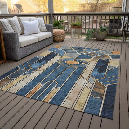 Machine Washable Indoor/Outdoor Chantille ACN2176 Blue 2'6" x 3'10" Rug
