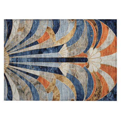 Machine Washable Indoor/Outdoor Chantille ACN2177 Navy 1'8" x 2'6" Rug