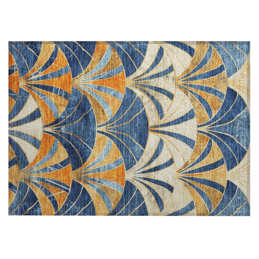 Machine Washable Indoor/Outdoor Chantille ACN2178 Blue 1'8" x 2'6" Rug