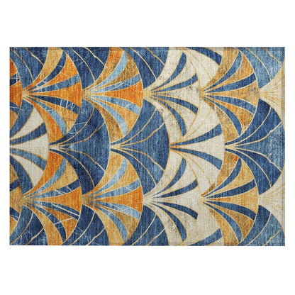 Machine Washable Indoor/Outdoor Chantille ACN2178 Blue 1'8" x 2'6" Rug