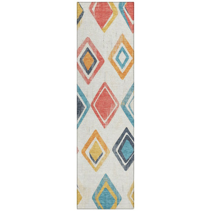 Machine Washable Indoor/Outdoor Chantille ACN2180 Ivory 2'3" x 7'6" Runner Rug