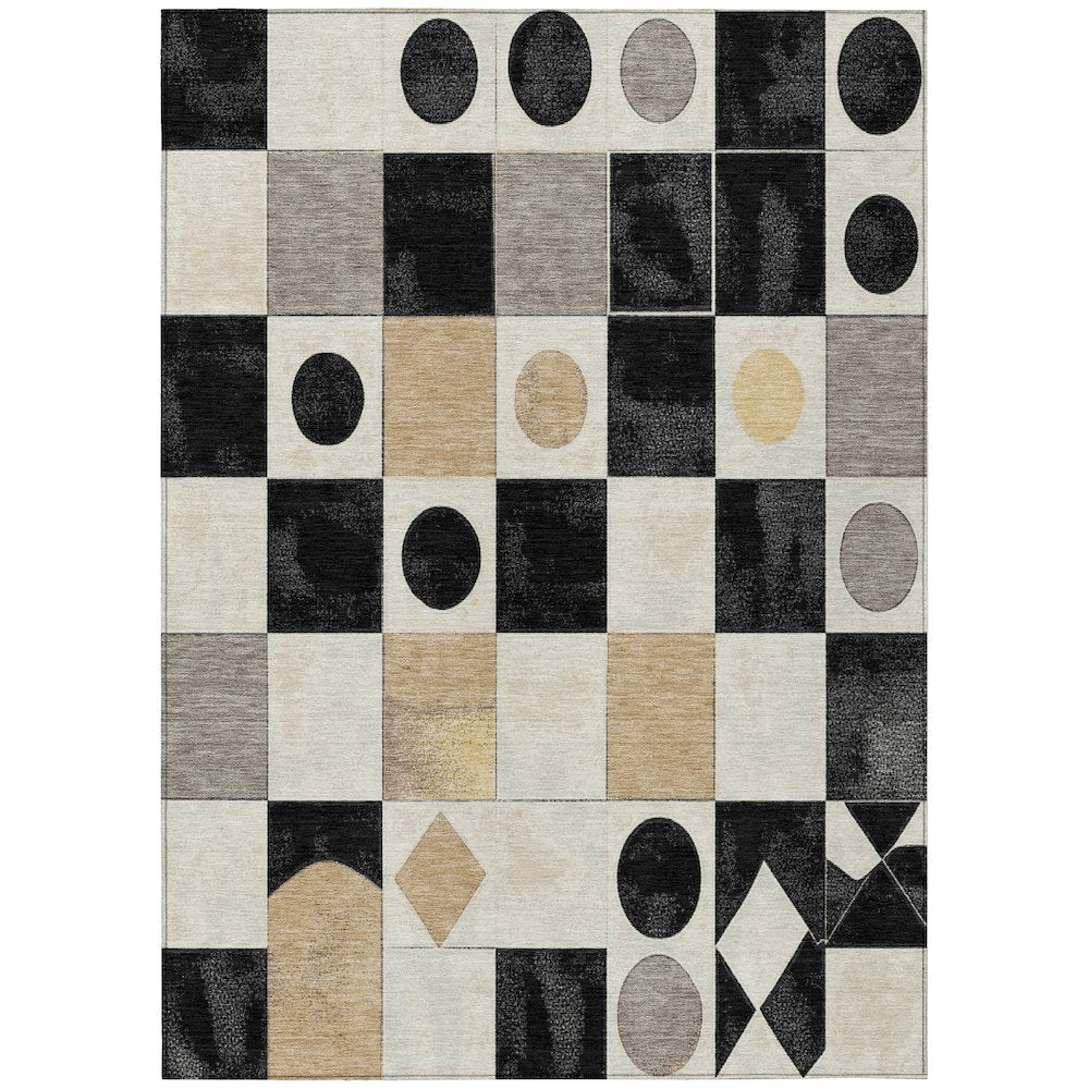 Machine Washable Indoor/Outdoor Chantille ACN2181 Black 2'6" x 3'10" Rug