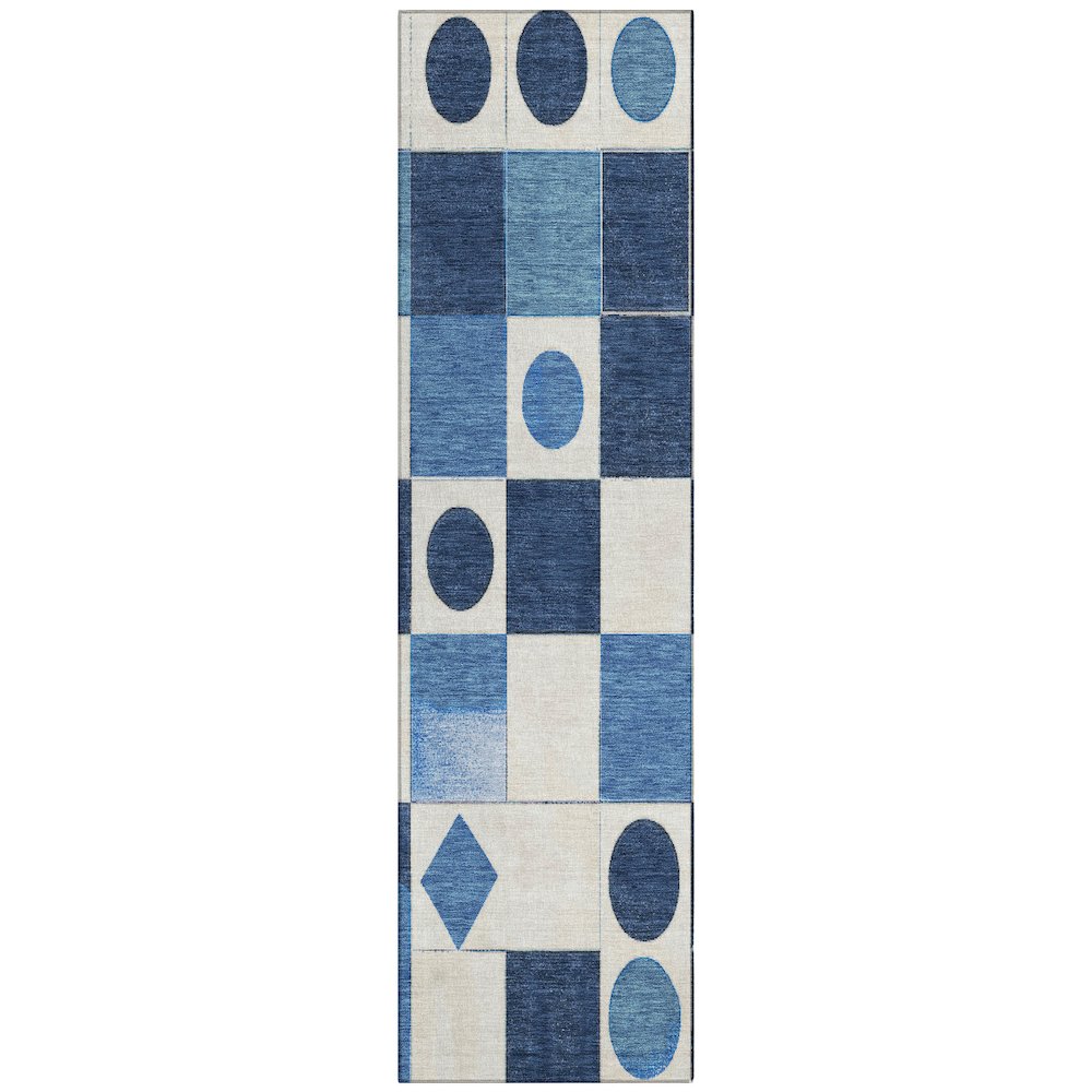 Machine Washable Indoor/Outdoor Chantille ACN2181 Blue 2'3" x 7'6" Runner Rug