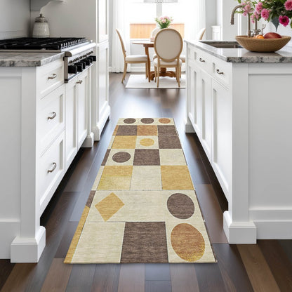 Machine Washable Indoor/Outdoor Chantille ACN2181 Brown 2'3" x 7'6" Runner Rug
