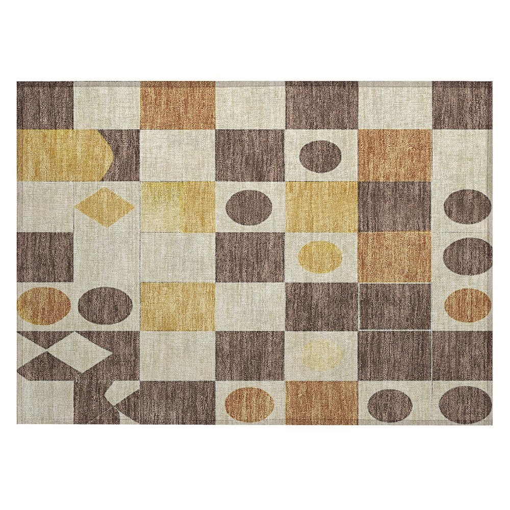 Machine Washable Indoor/Outdoor Chantille ACN2181 Brown 1'8" x 2'6" Rug