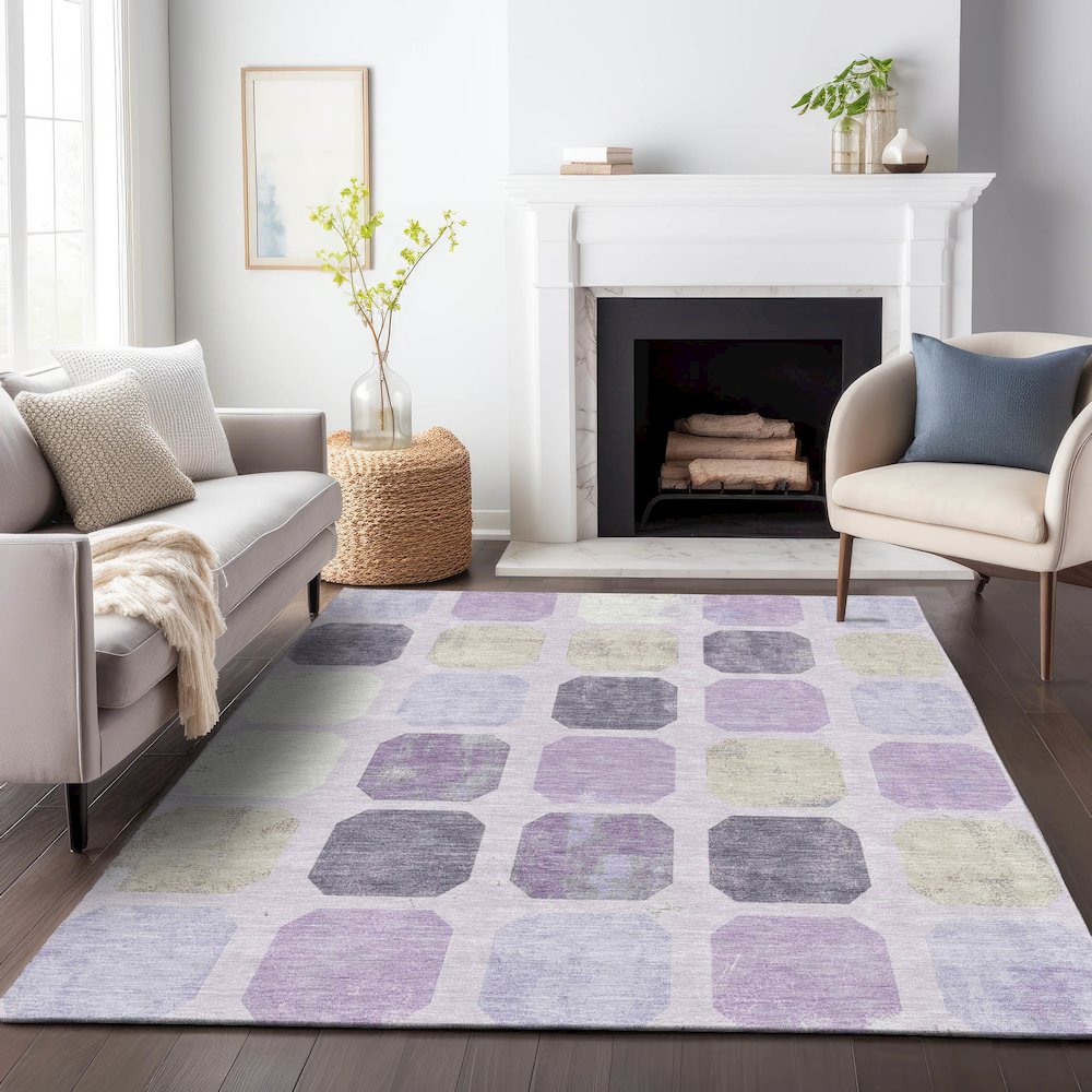 Machine Washable Indoor/Outdoor Chantille ACN2182 Lavender 2'6" x 3'10" Rug