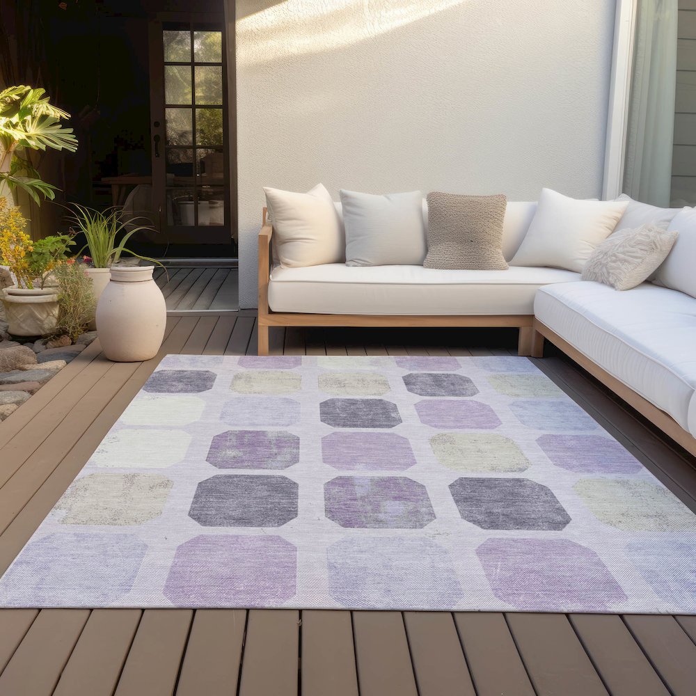 Machine Washable Indoor/Outdoor Chantille ACN2182 Lavender 2'6" x 3'10" Rug