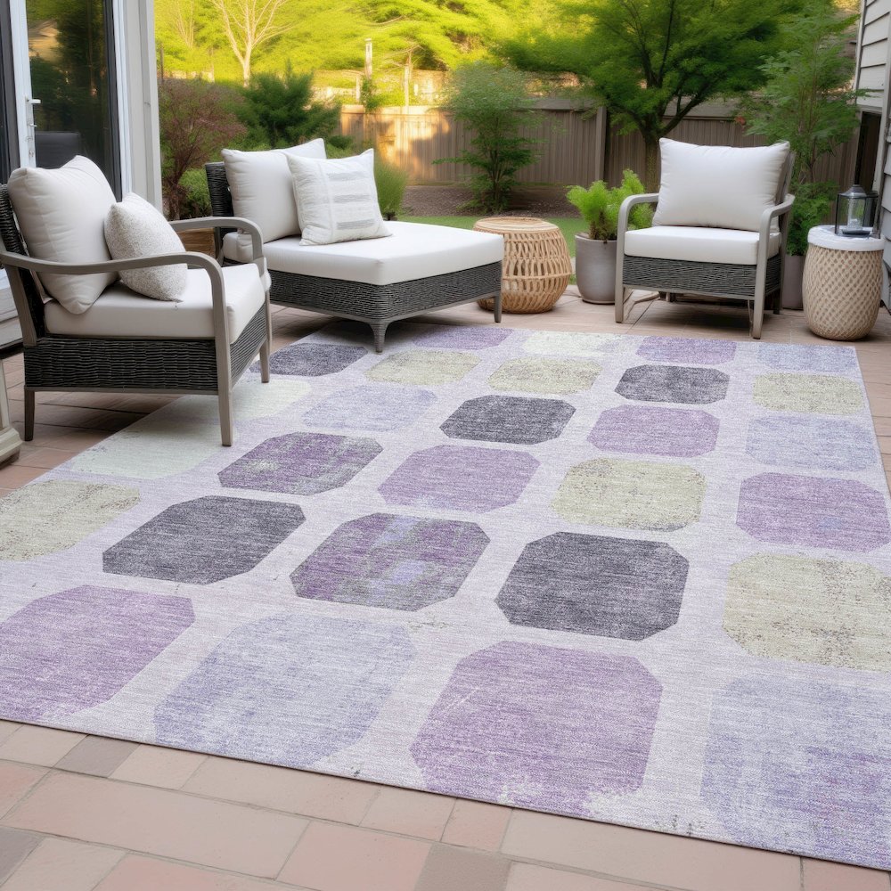 Machine Washable Indoor/Outdoor Chantille ACN2182 Lavender 2'6" x 3'10" Rug