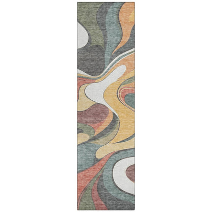 Machine Washable Indoor/Outdoor Chantille ACN2183 Gold 2'3" x 7'6" Runner Rug