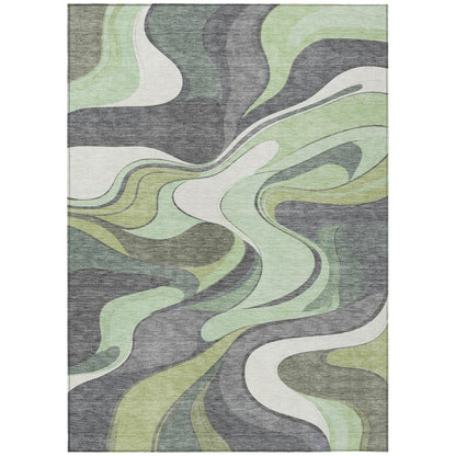 Machine Washable Indoor/Outdoor Chantille ACN2183 Green 2'6" x 3'10" Rug