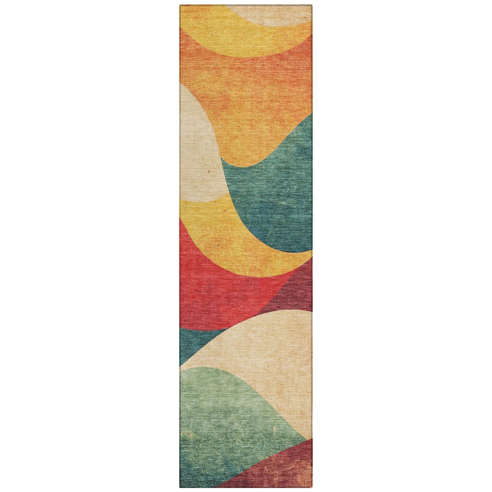 Machine Washable Indoor/Outdoor Chantille ACN2184 Orange 2'3" x 7'6" Runner Rug