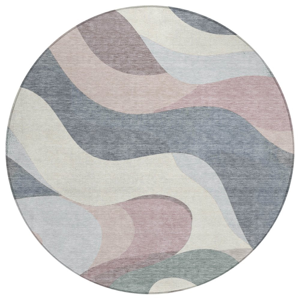 Machine Washable Indoor/Outdoor Chantille ACN2186 Blush 8' x 8' Round Rug