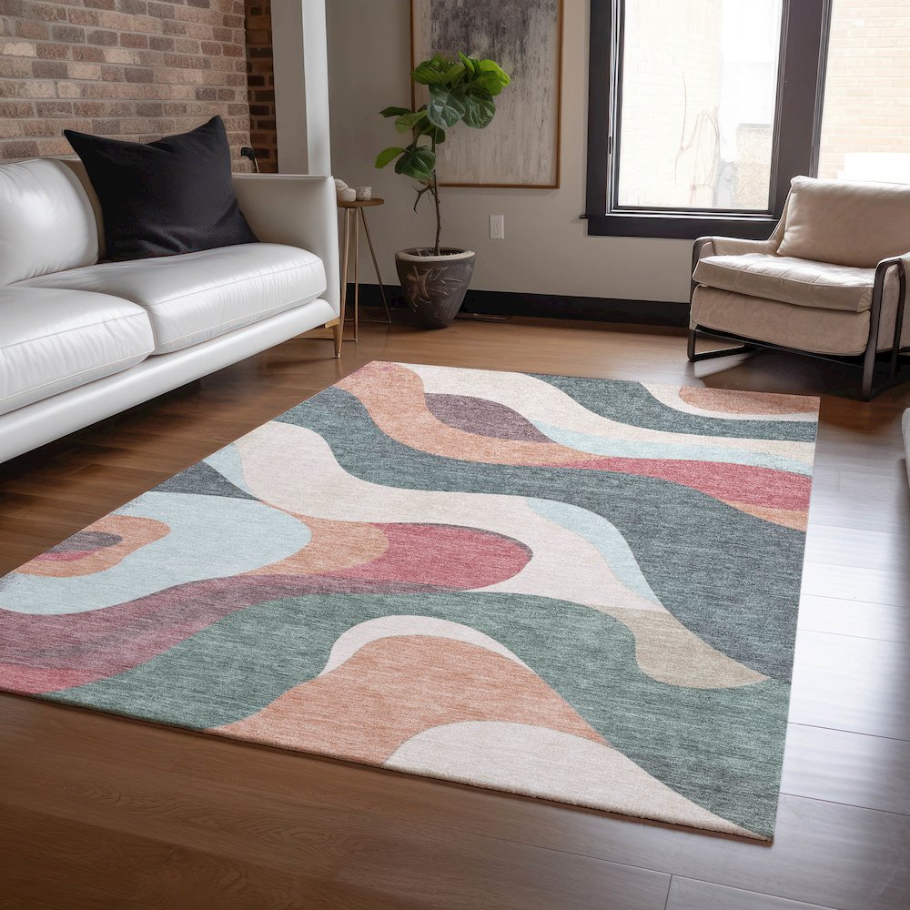 Machine Washable Indoor/Outdoor Chantille ACN2186 Coral 2'6" x 3'10" Rug