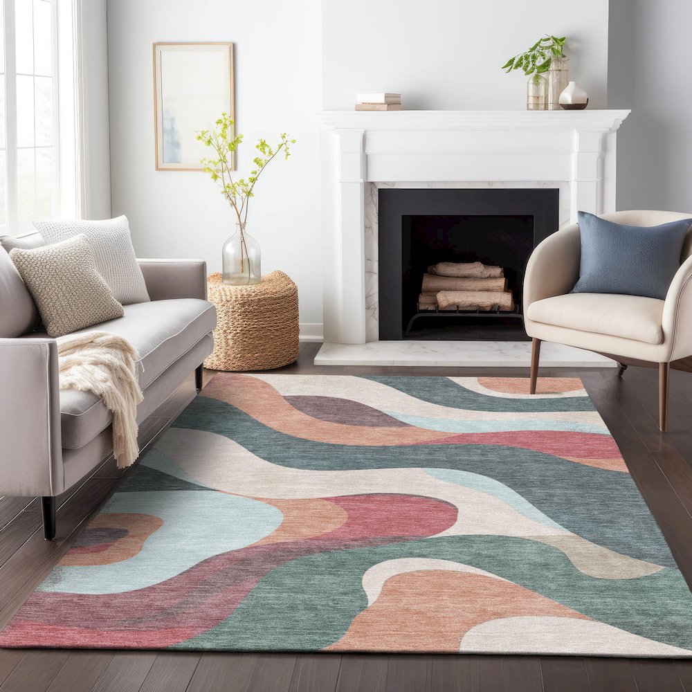 Machine Washable Indoor/Outdoor Chantille ACN2186 Coral 2'6" x 3'10" Rug