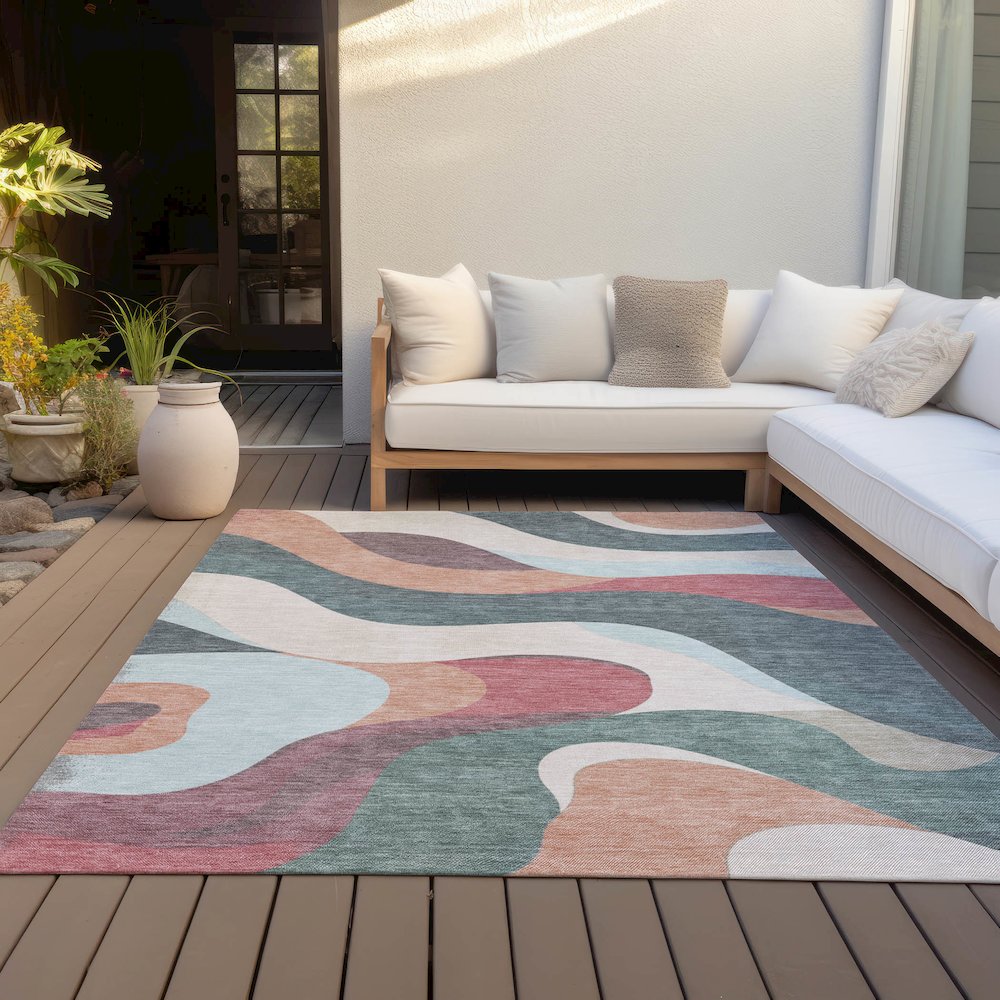 Machine Washable Indoor/Outdoor Chantille ACN2186 Coral 2'6" x 3'10" Rug