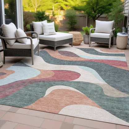 Machine Washable Indoor/Outdoor Chantille ACN2186 Coral 2'6" x 3'10" Rug