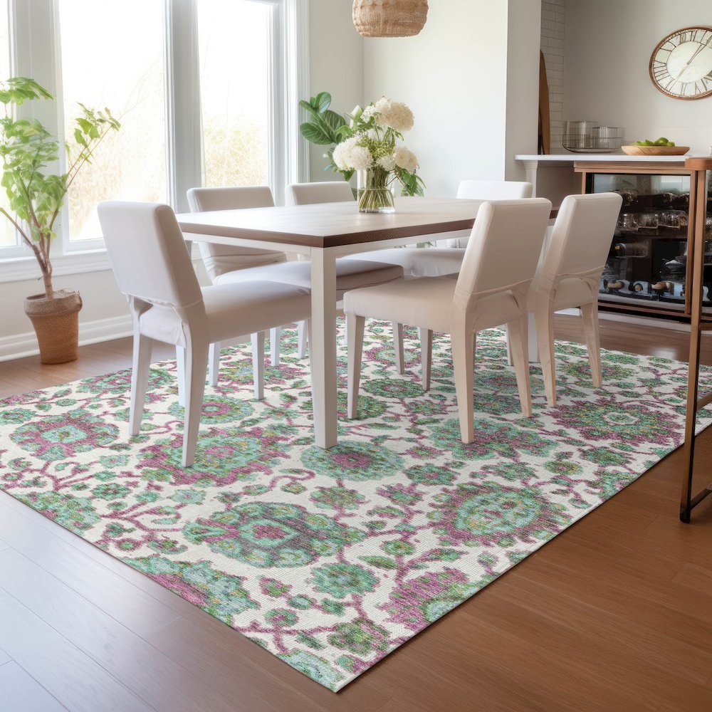 Machine Washable Indoor/Outdoor Chantille ACN2187 Mint 2'6" x 3'10" Rug
