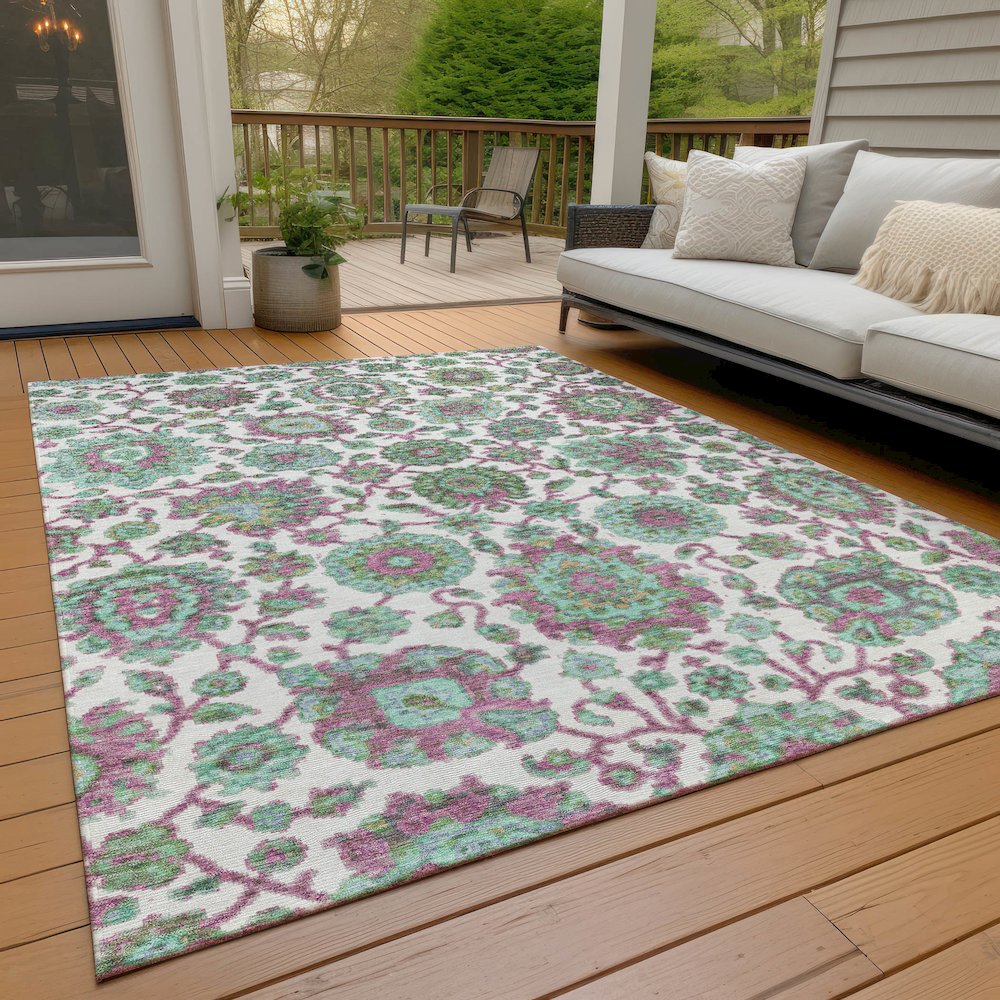 Machine Washable Indoor/Outdoor Chantille ACN2187 Mint 2'6" x 3'10" Rug