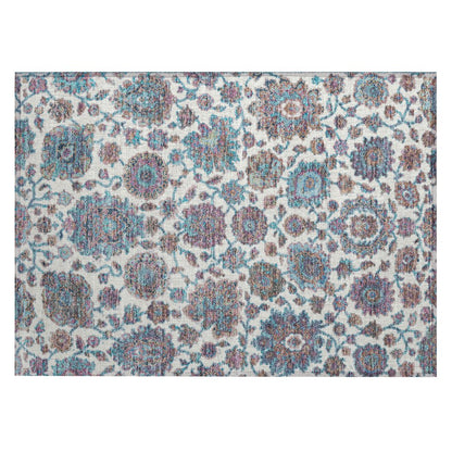 Machine Washable Indoor/Outdoor Chantille ACN2187 Teal 1'8" x 2'6" Rug