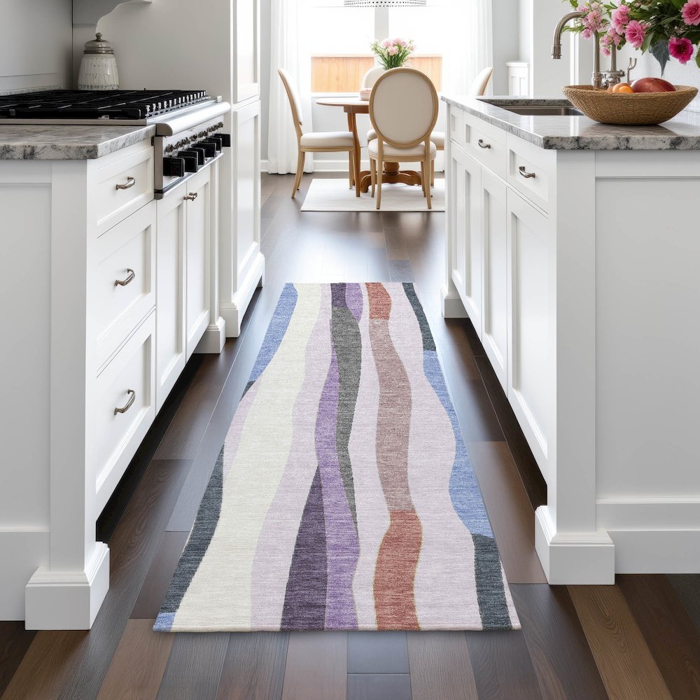 Machine Washable Indoor/Outdoor Chantille ACN2188 Lavender 2'3"x7'6" Runner Rug