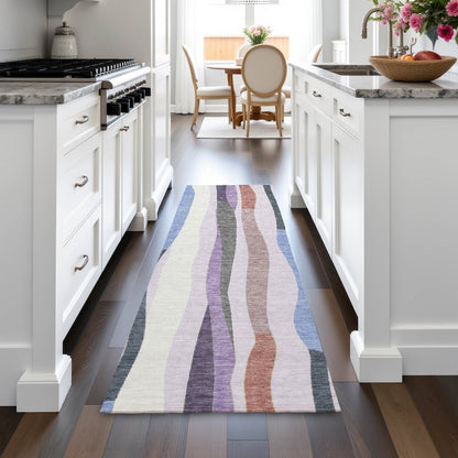 Machine Washable Indoor/Outdoor Chantille ACN2188 Lavender 2'3"x7'6" Runner Rug