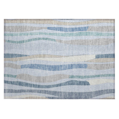 Machine Washable Indoor/Outdoor Chantille ACN2188 Sky 1'8" x 2'6" Rug