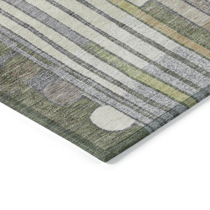 Machine Washable Indoor/Outdoor Chantille ACN2189 Olive 1'8" x 2'6" Rug
