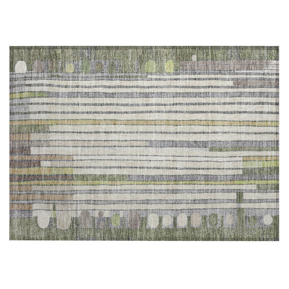 Machine Washable Indoor/Outdoor Chantille ACN2189 Olive 1'8" x 2'6" Rug
