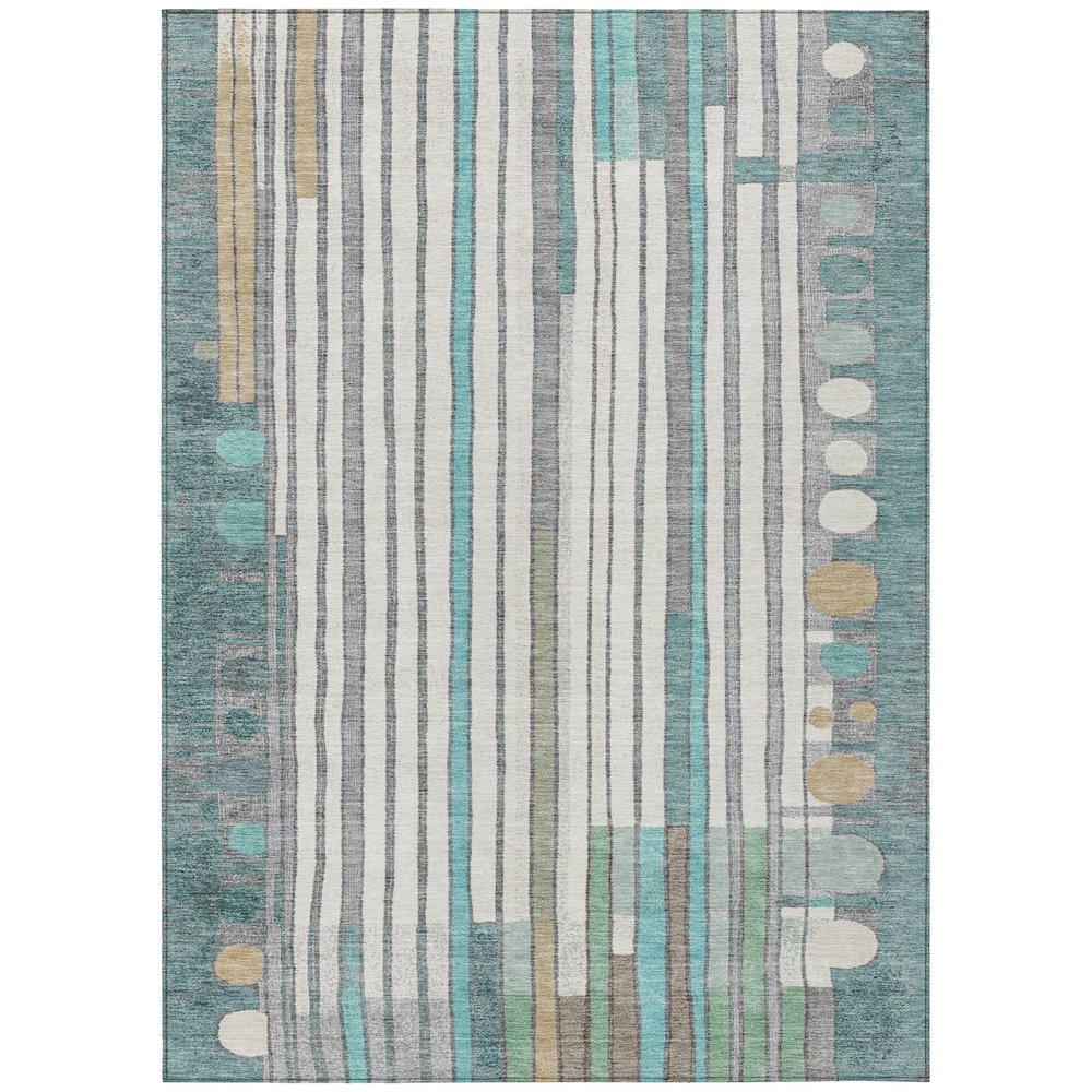 Machine Washable Indoor/Outdoor Chantille ACN2189 Teal 2'6" x 3'10" Rug