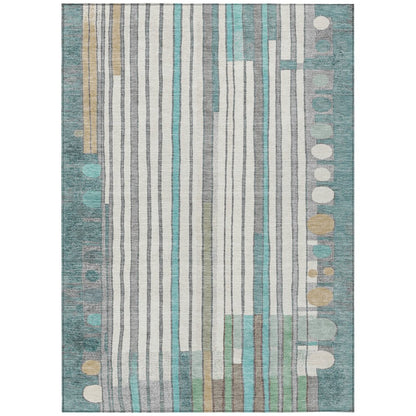 Machine Washable Indoor/Outdoor Chantille ACN2189 Teal 2'6" x 3'10" Rug