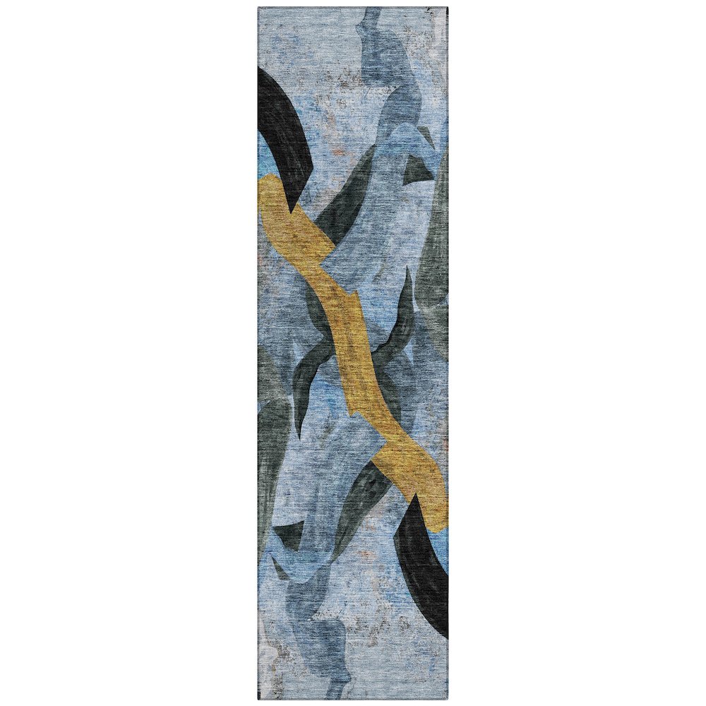 Machine Washable Indoor/Outdoor Chantille ACN2191 Denim 2'3" x 7'6" Runner Rug