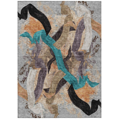 Machine Washable Indoor/Outdoor Chantille ACN2191 Gray 2'6" x 3'10" Rug