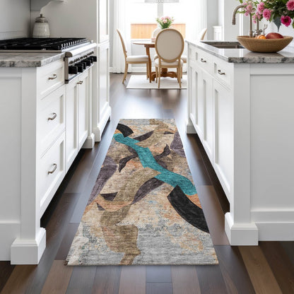Machine Washable Indoor/Outdoor Chantille ACN2191 Gray 2'3" x 7'6" Runner Rug