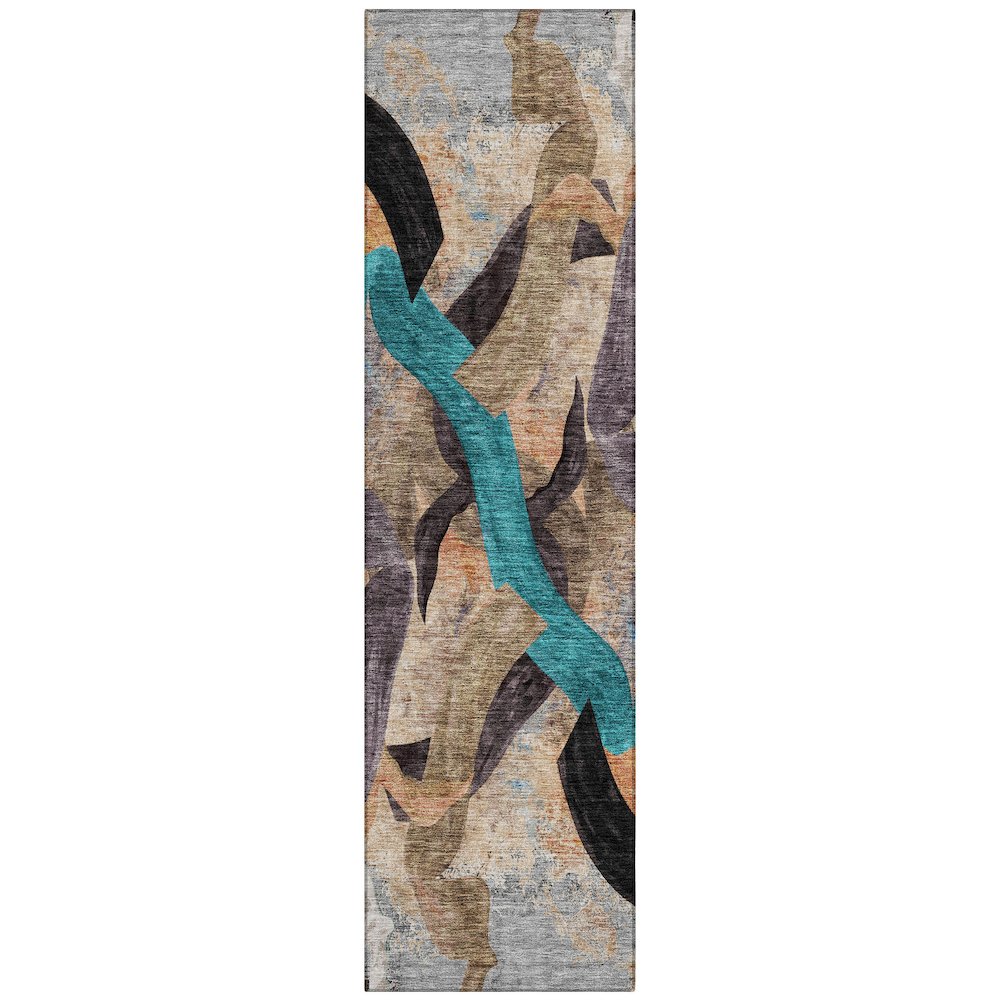 Machine Washable Indoor/Outdoor Chantille ACN2191 Gray 2'3" x 7'6" Runner Rug