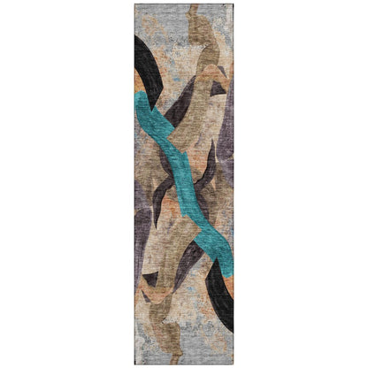 Machine Washable Indoor/Outdoor Chantille ACN2191 Gray 2'3" x 7'6" Runner Rug