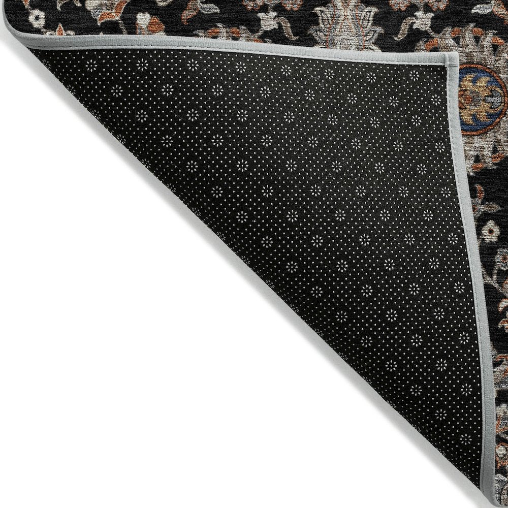 Machine Washable Indoor/Outdoor Chantille ACN2192 Black 1'8" x 2'6" Rug