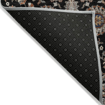 Machine Washable Indoor/Outdoor Chantille ACN2192 Black 1'8" x 2'6" Rug
