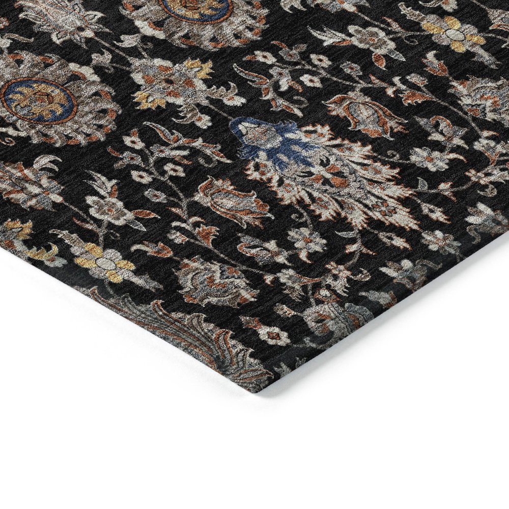 Machine Washable Indoor/Outdoor Chantille ACN2192 Black 1'8" x 2'6" Rug