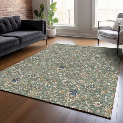 Machine Washable Indoor/Outdoor Chantille ACN2192 Green 2'6" x 3'10" Rug