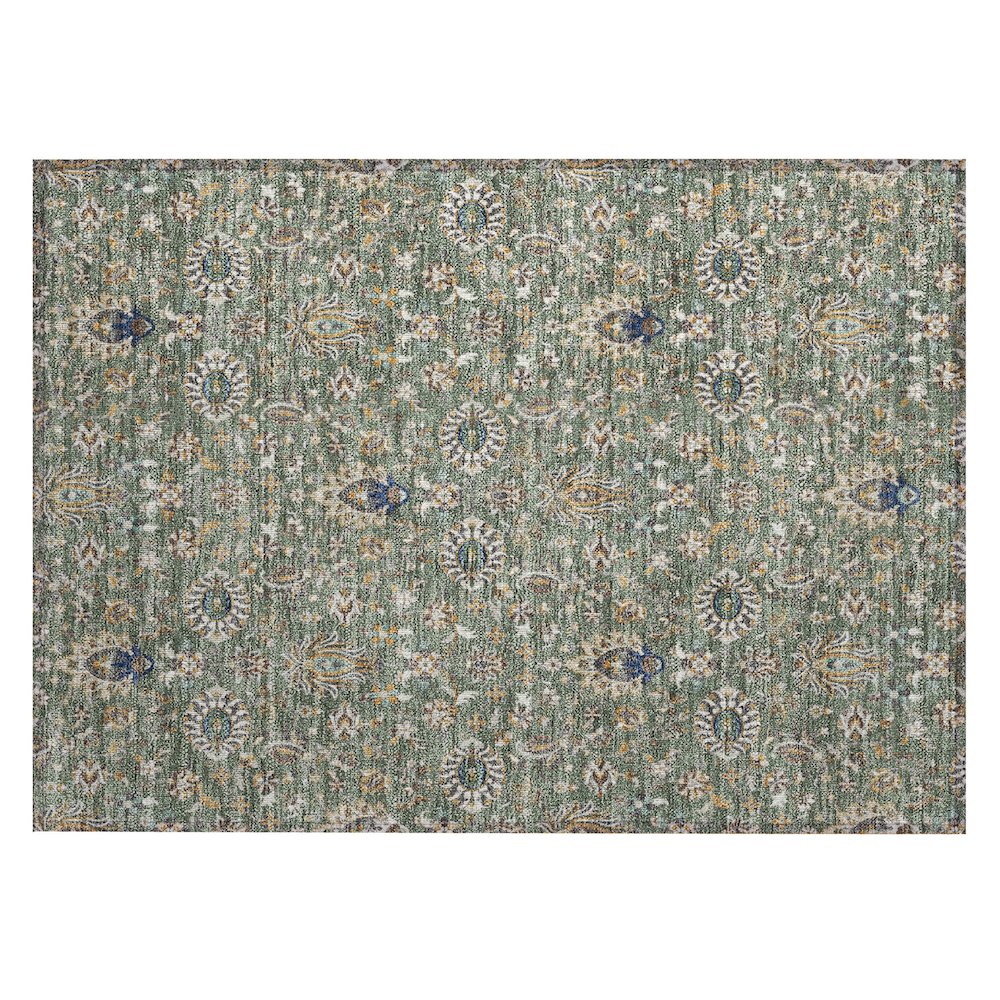 Machine Washable Indoor/Outdoor Chantille ACN2192 Green 1'8" x 2'6" Rug