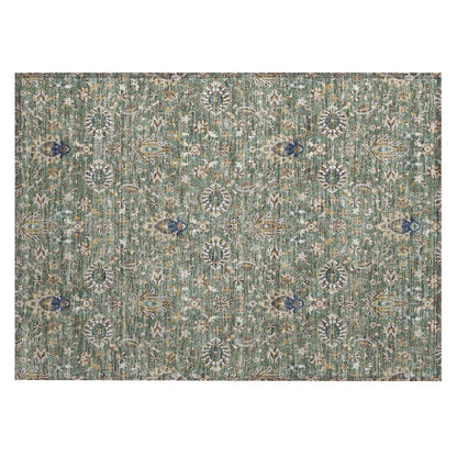 Machine Washable Indoor/Outdoor Chantille ACN2192 Green 1'8" x 2'6" Rug