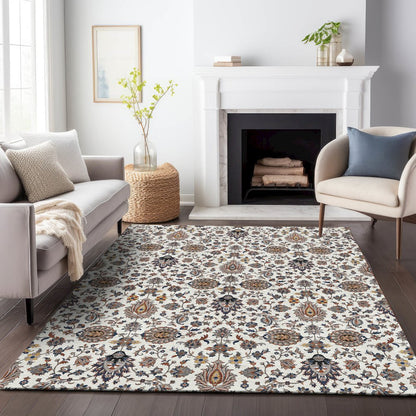 Machine Washable Indoor/Outdoor Chantille ACN2192 Ivory 2'6" x 3'10" Rug