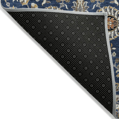 Machine Washable Indoor/Outdoor Chantille ACN2192 Navy 1'8" x 2'6" Rug